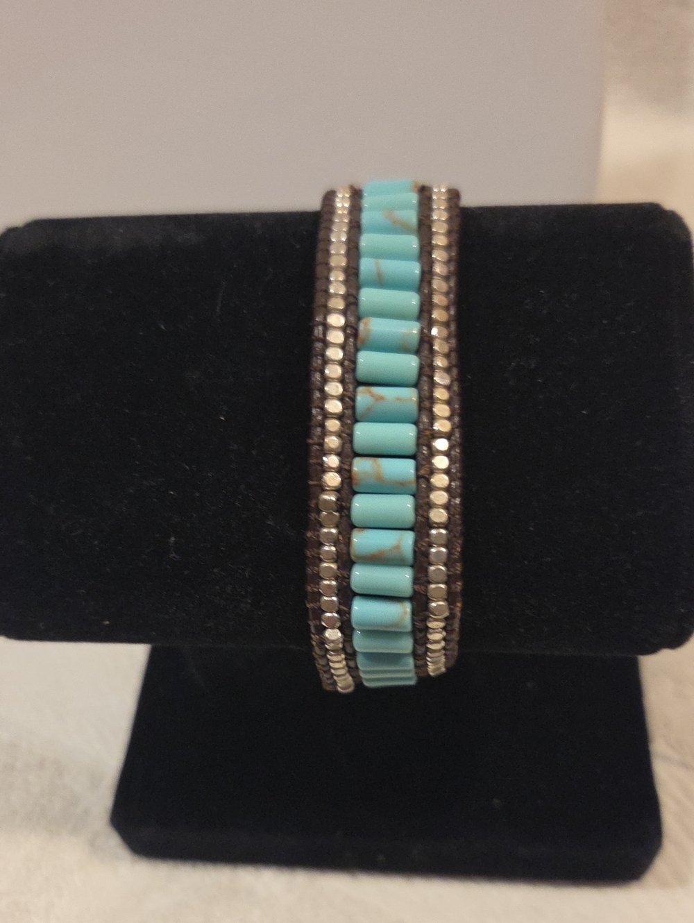Turquoise Bead Multi-Row Women's Bracelet